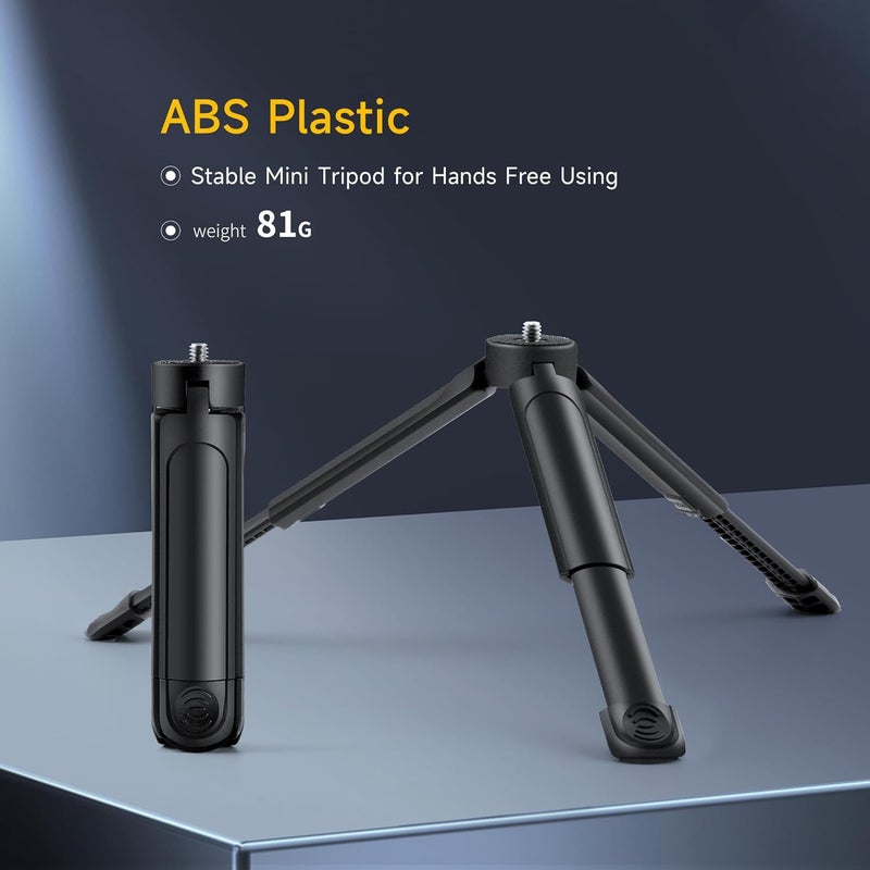 weeylite 1/4 Mini Tripod, C01 Pro Tabletop Desktop Stand Compact Tripod with 1/4" Screw for K21 Stick Light, Retro 12X Photo Light,Camera,Smooth 4,Osmo Mobile,Vimble 2,Gimbal Handle Grip Stabilizer - Image 2